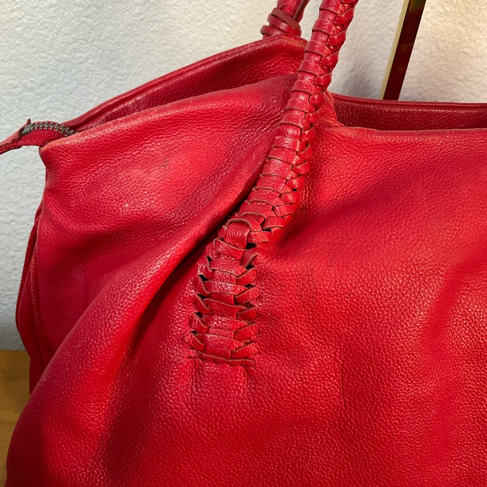 Salvatore Ferragamo Red Leather Shoulder Bag COA - Picture 9 of 16